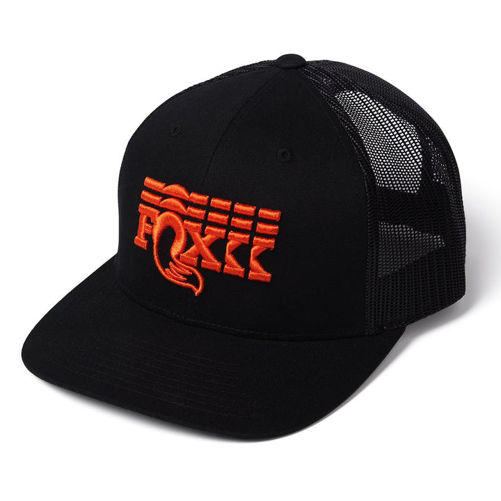 Fox Stacked Flat Brim Trucker Hat - Black